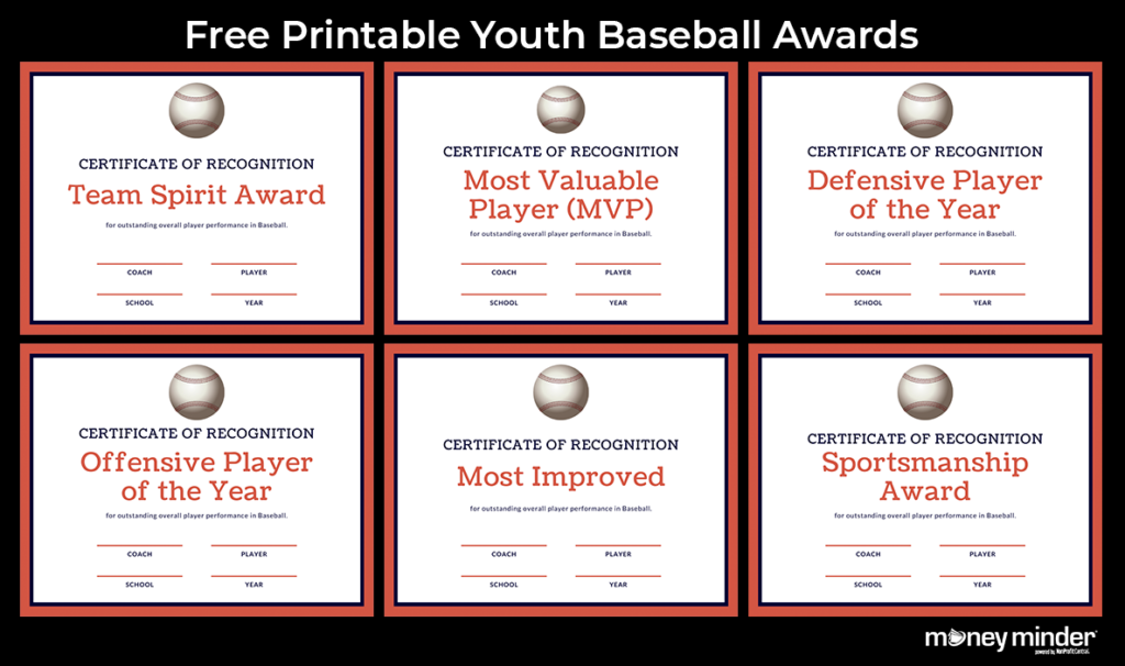 Baseball Youth Sports Awards