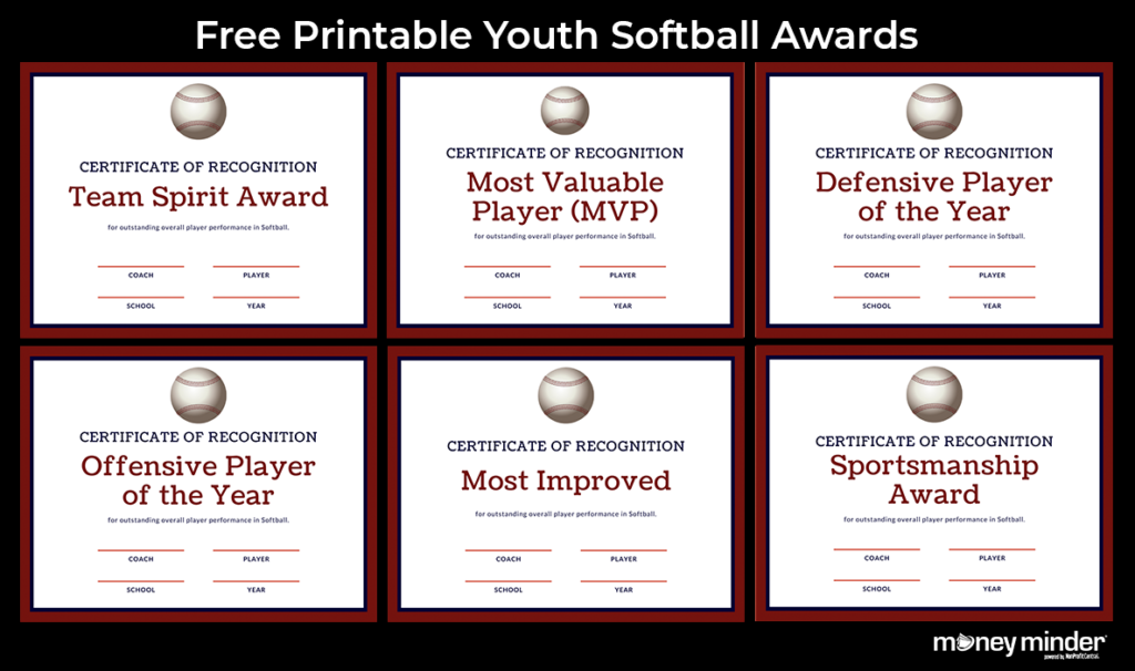Softball Youth Sports Awards