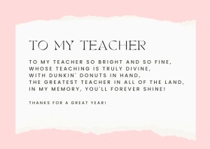 Dunkin Donuts Teacher Poem