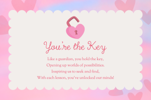 Teacher Keychain Gift and Poem