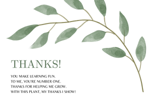 Teacher Thank You Plant and Poem