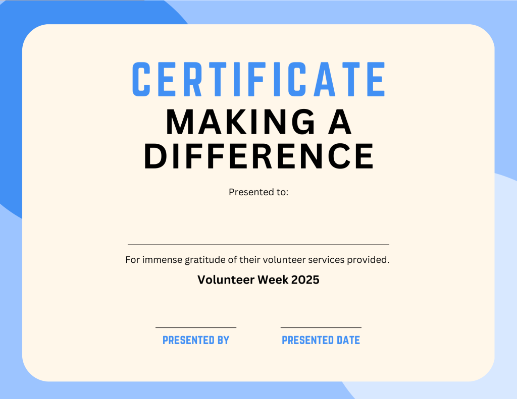 Certificate - Making a Difference