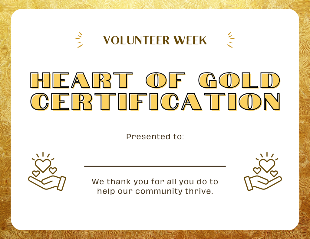 Heart of Gold Certificate