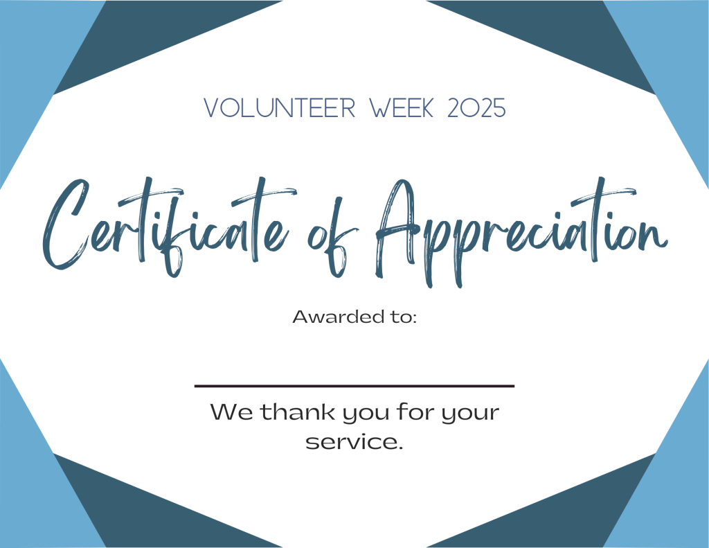 VW25 Cert of Appreciation
