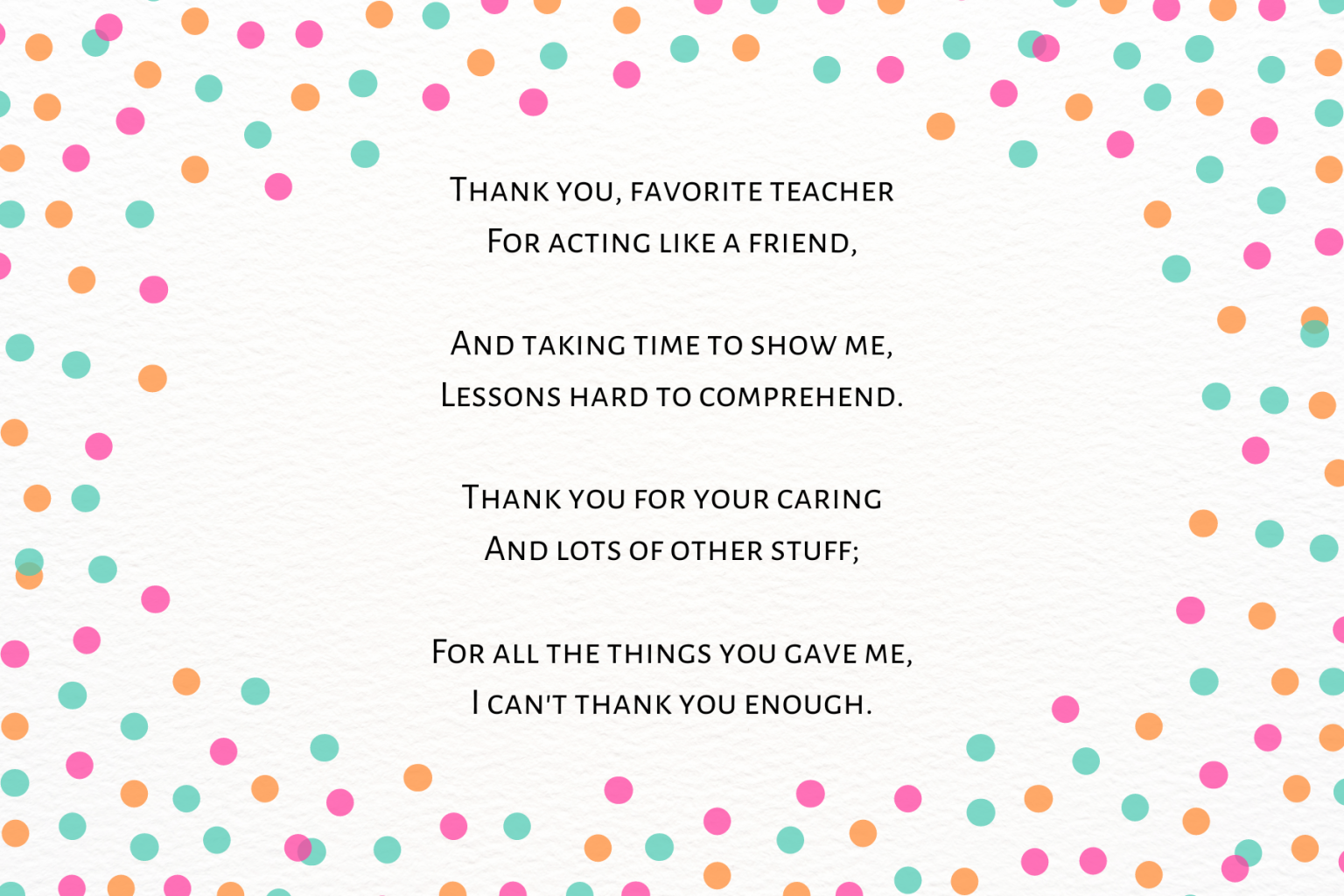 5 Teacher Appreciation Poems | MoneyMinder Treasury Software