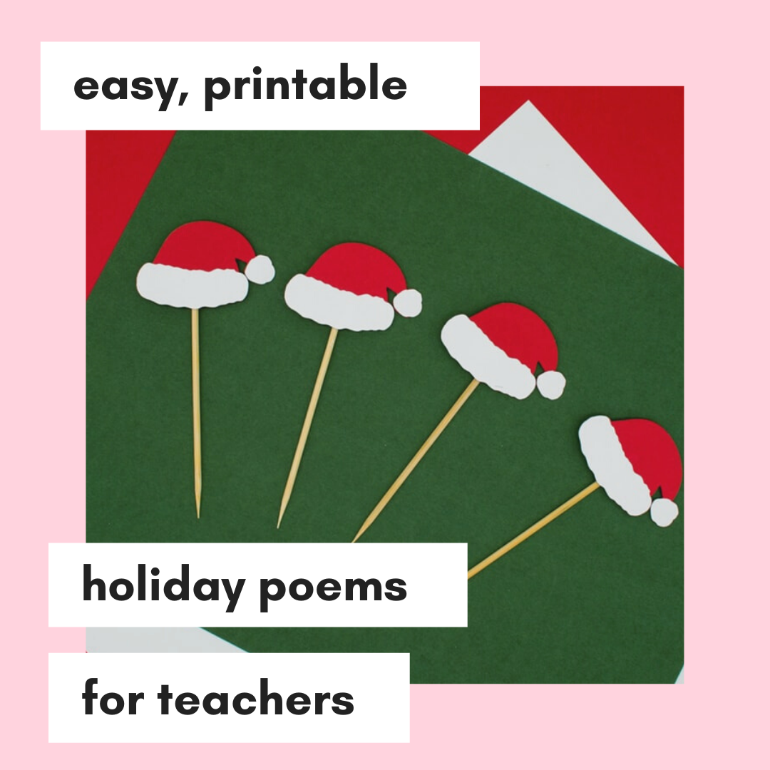 10 Christmas Poems for Teachers (Printable) | MoneyMinder Software