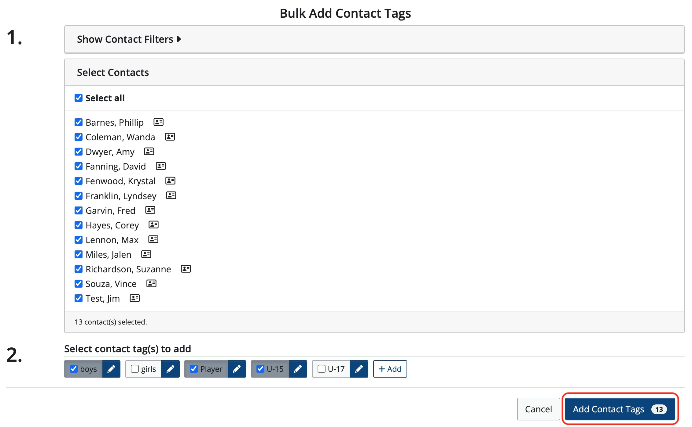 How To Use Contact Tools - MoneyMinder