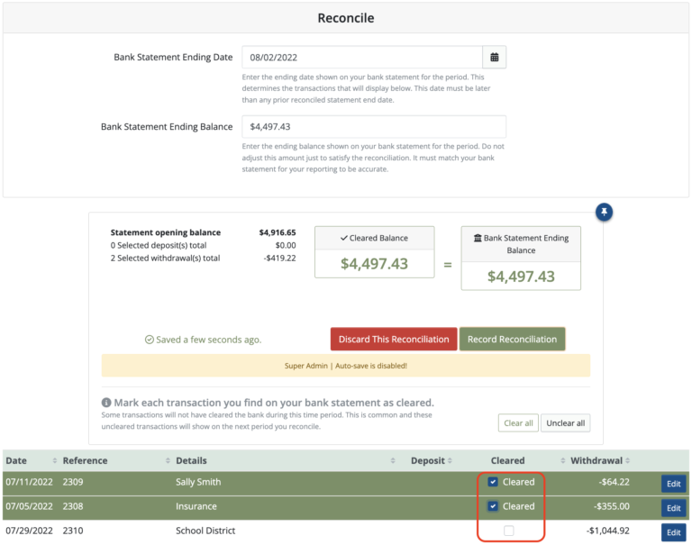 Reconciling Your Bank Account with Video MoneyMinder
