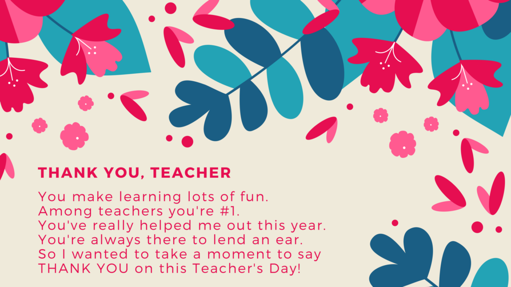 4 Printable Teacher's Day Poems (Now You Have No Excuse for Not ...