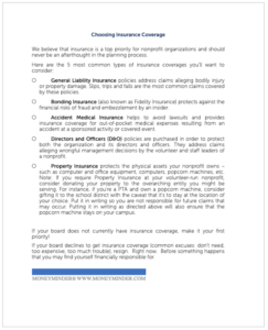 Choosing insurance coverage for nonprofits