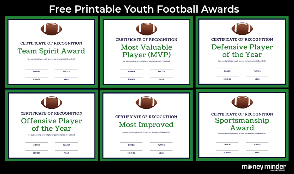Youth Sports Award Ideas With 40 Free Printable Certificates MoneyMinder