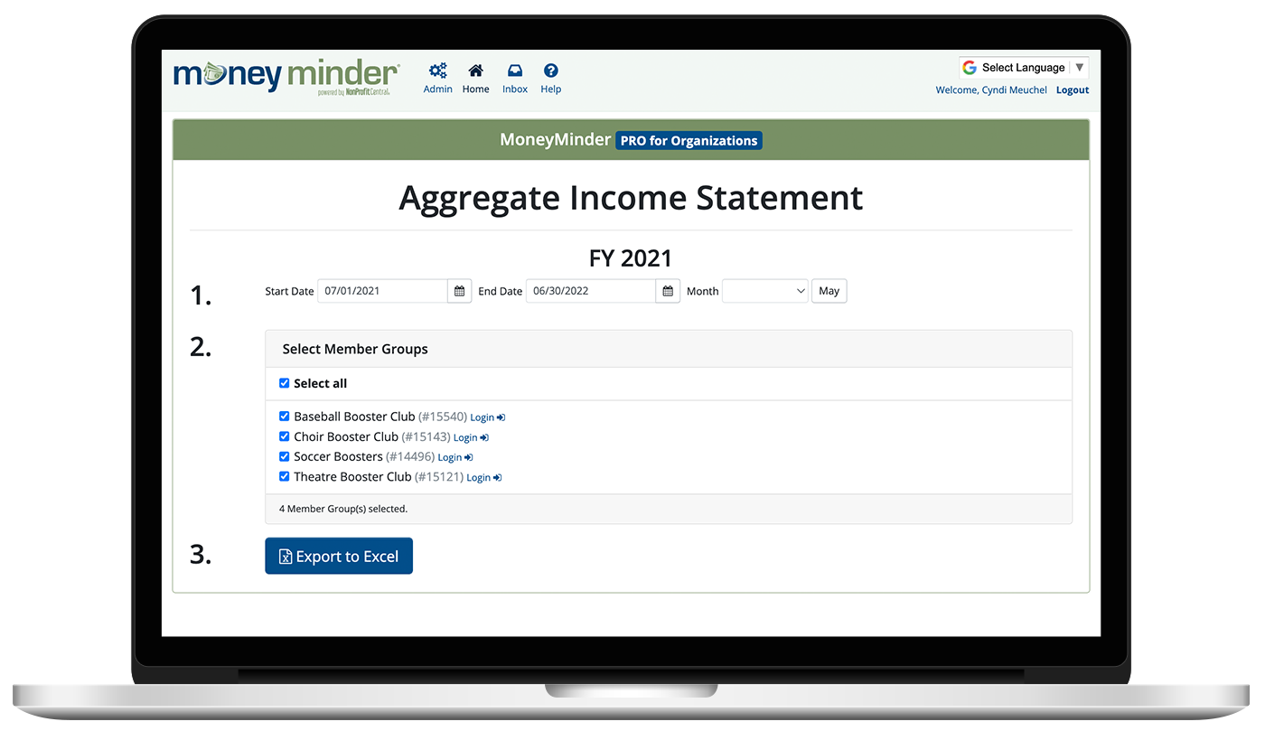 MoneyMinder Pro Organizations