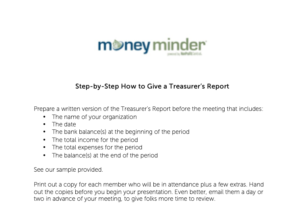 Give the Treasurer's Report