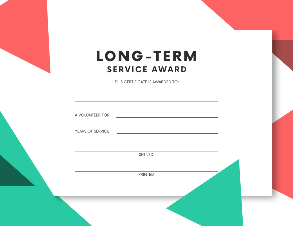 10 Year Service Award Certificate Template 7156