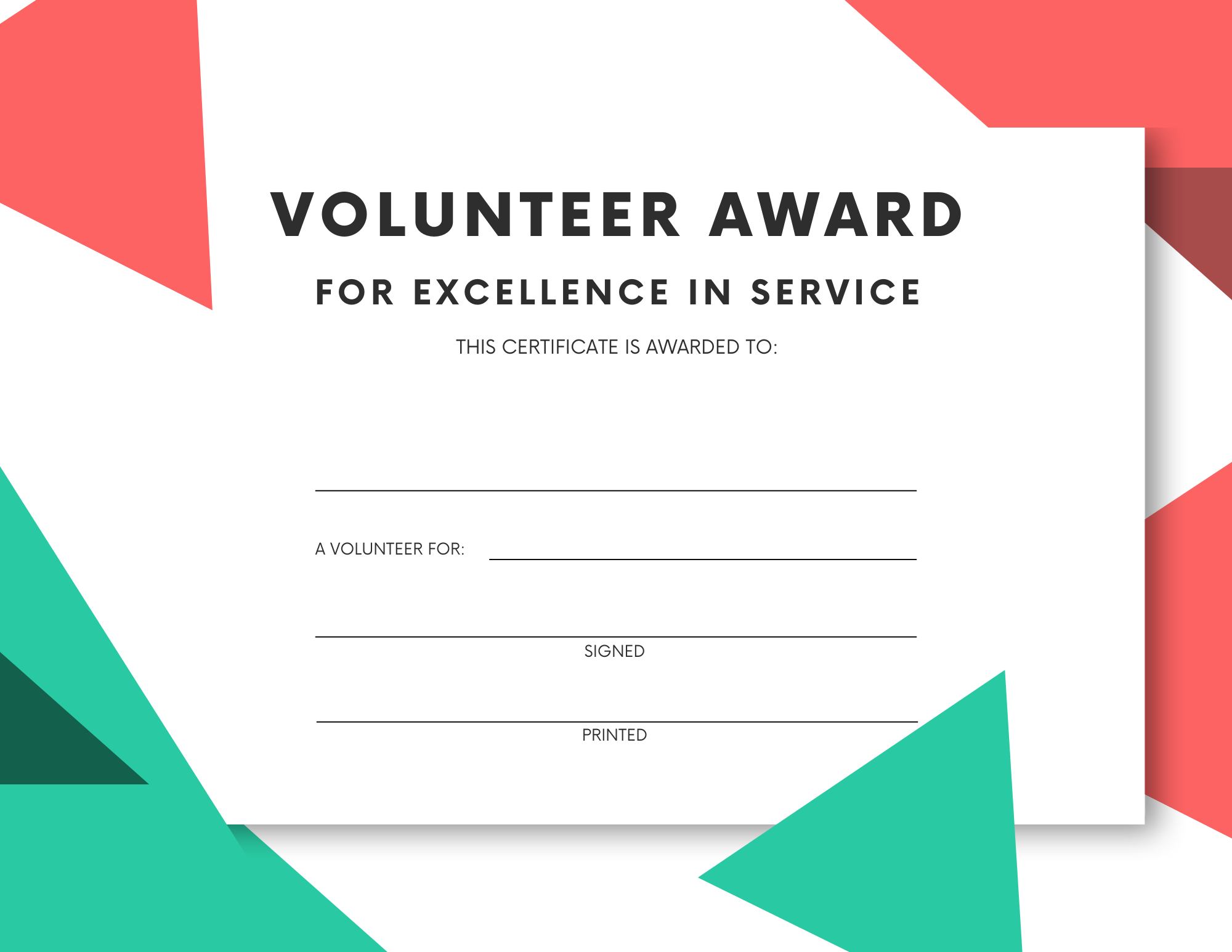 Volunteer Award Ideas with 10 Free Printable Certificates - MoneyMinder