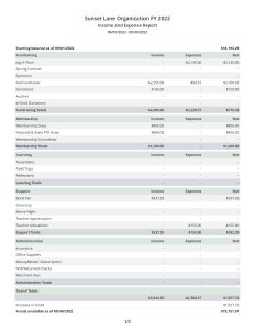 Income and Expense Report