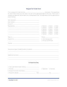 Request for Funds Form