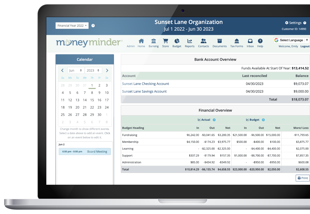 MoneyMinder Accounting Software Nonprofits