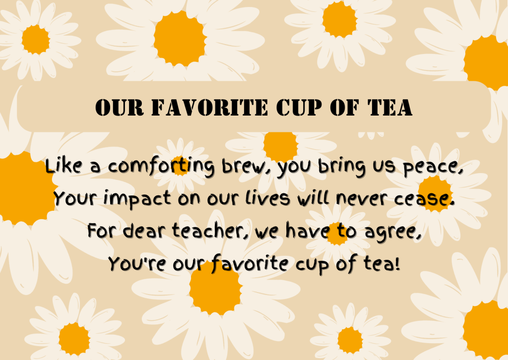 Cup of Tea for Teachers Poem