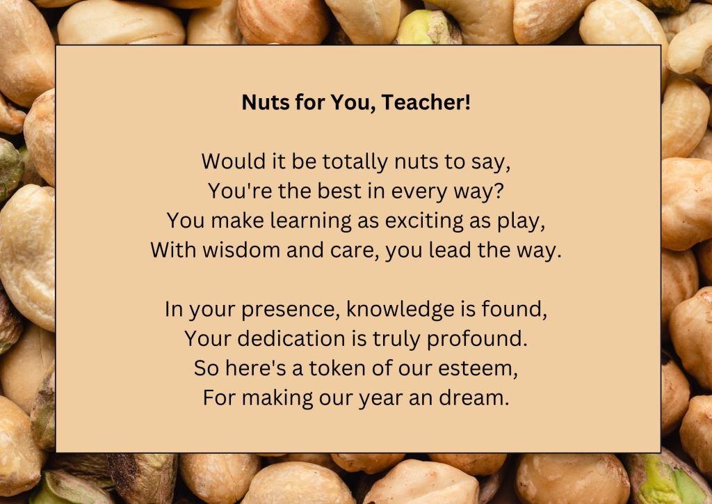 Nuts for Teacher Poem