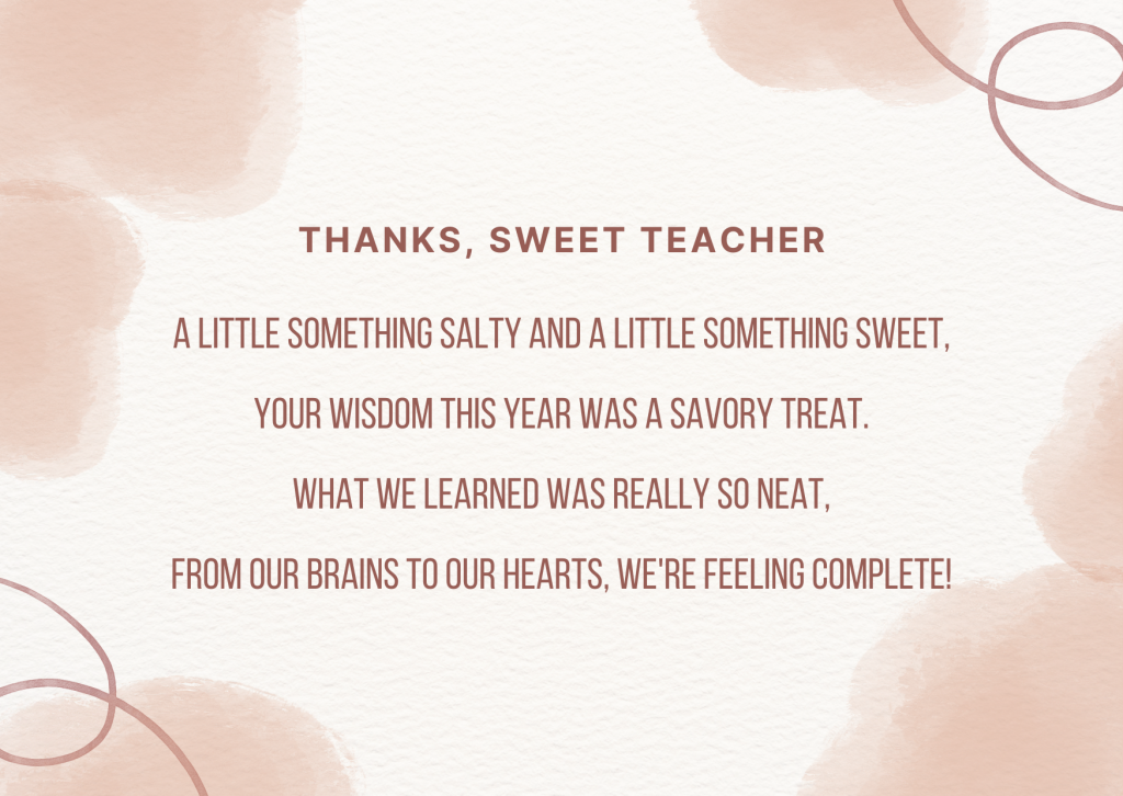 Thanks Sweet Teacher