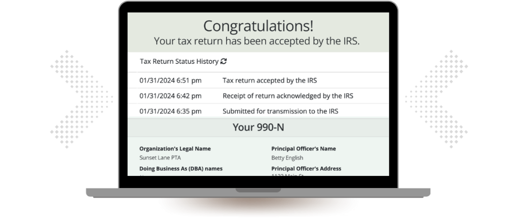 990-N Tax Return MoneyMinder