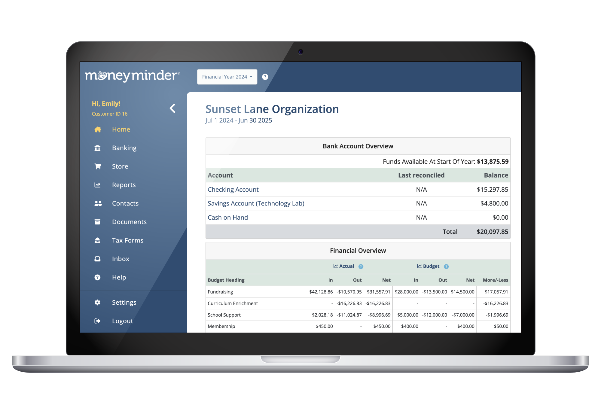 MoneyMinder-Treasurer-Software-Screenshot