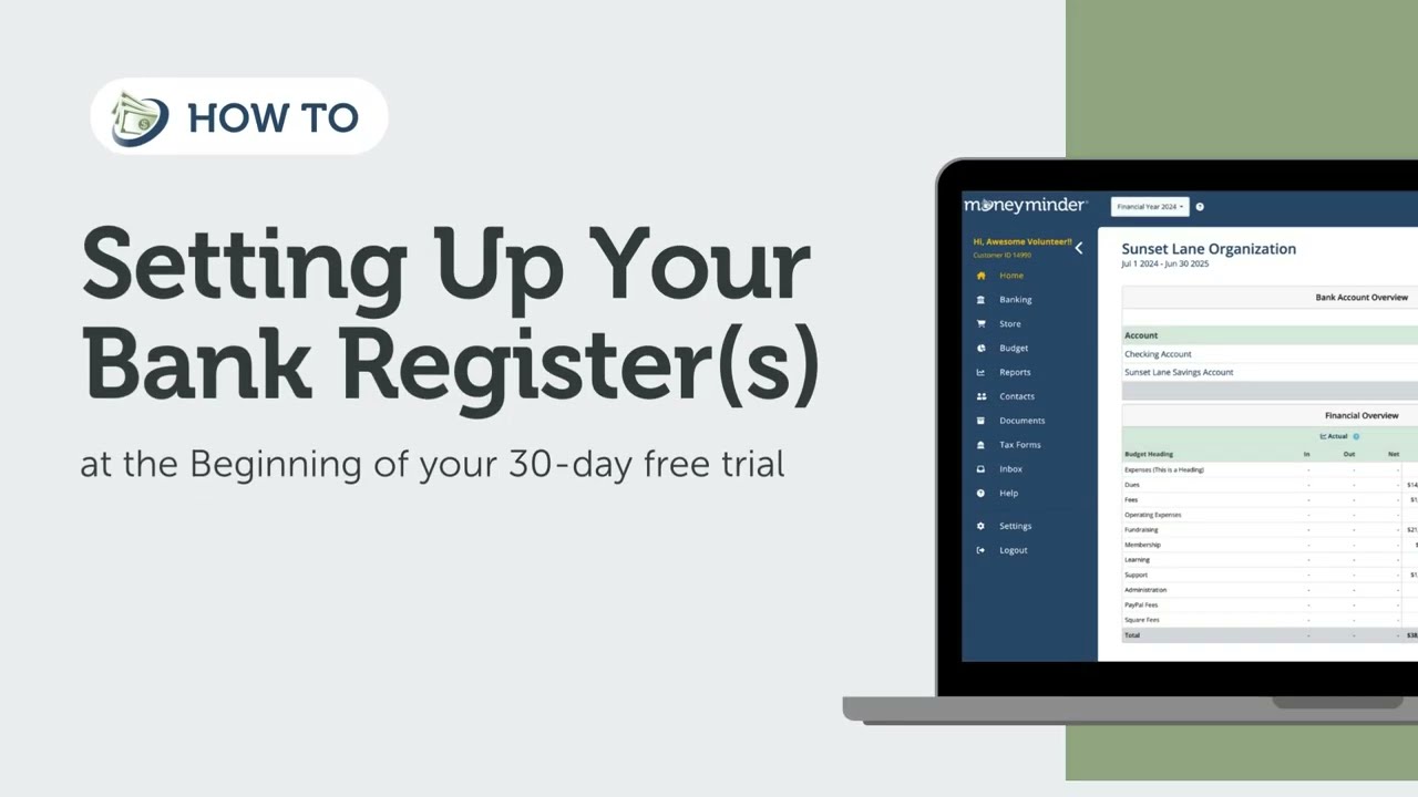 Setting Up Your Bank Register