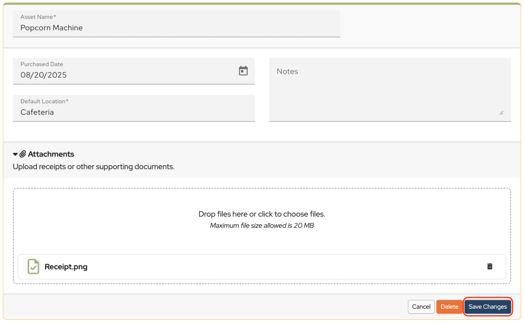 Using the Asset Log - MoneyMinder