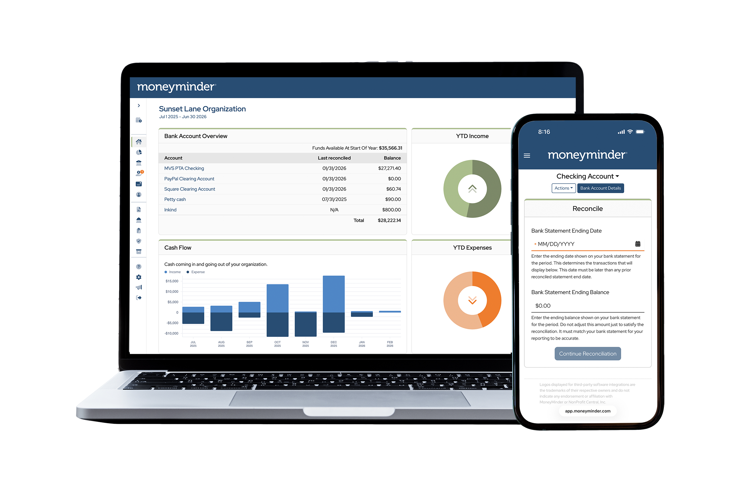 MoneyMinder Laptop and Phone